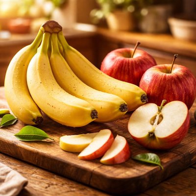 Banana and apple