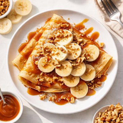 Banana and caramel crepe