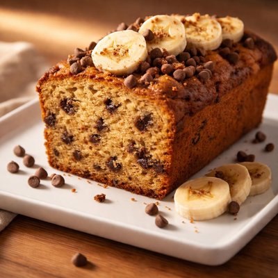 Banana and chocolate chip sponge cake
