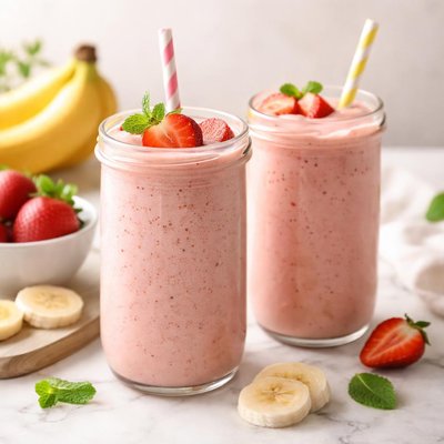 Banana and strawberry smoothie
