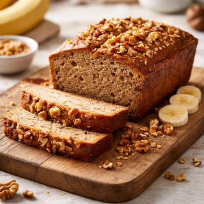 Banana bread with nuts