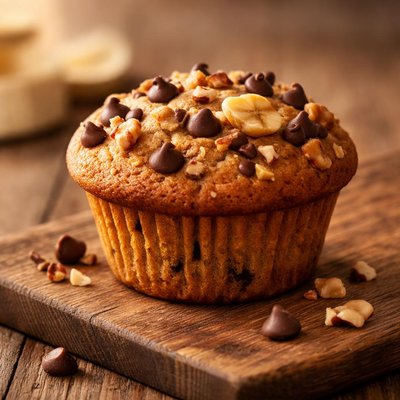 Banana chocolate chip nut muffin small
