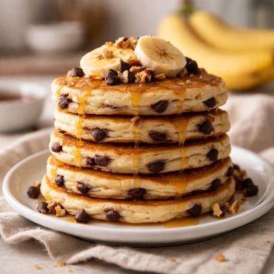 Banana chocolate chip pancake