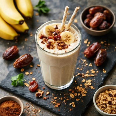 Banana dates milkshake