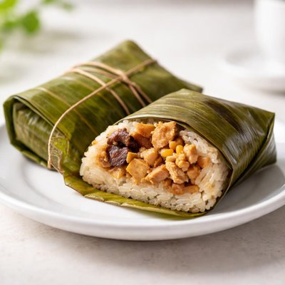 Banana leaf wrapped rice cake