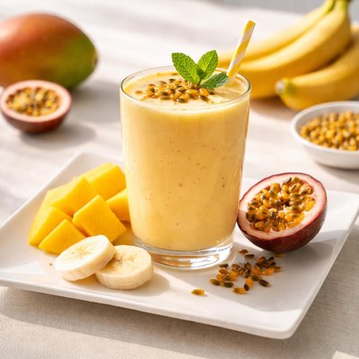Banana mangon maracuja smoothie