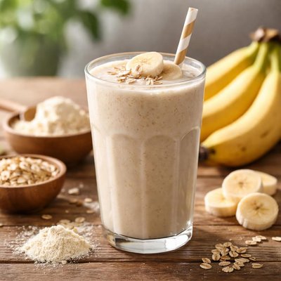 Banana milk protein smoothie