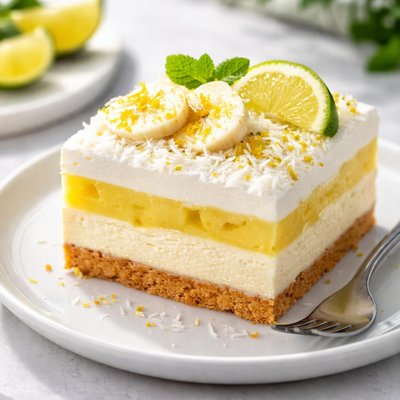 Banana mousse coco lime brick pastry