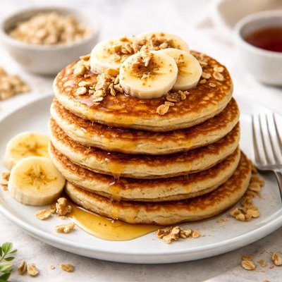 Banana oat pancakes