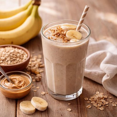 Banana oats peanut butter shake