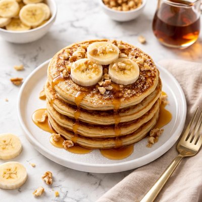 Banana pancake and syrup