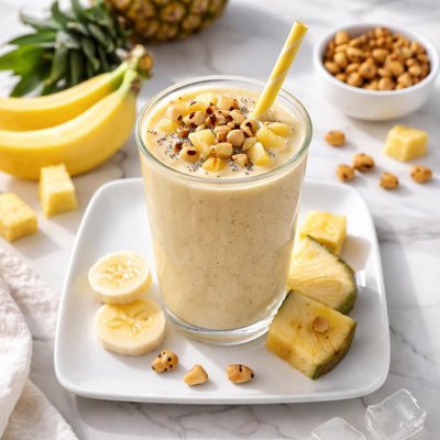 Banana pineapple tiger nut smoothie