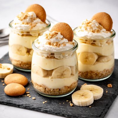 Banana puddings with nilla wafers