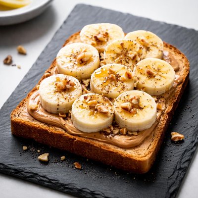 Banana slices on toast