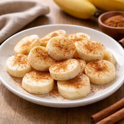 Banana slices with cinnamon