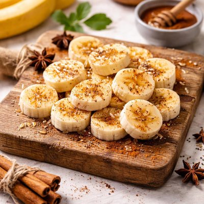 Banana slices with spices