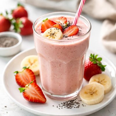 Banana strawberry smoothie