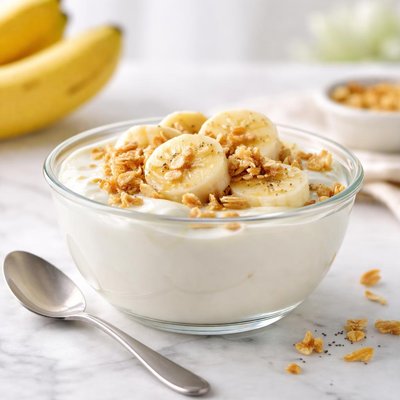 Banana with yogurt
