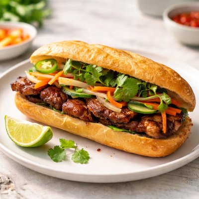 Banh mi pork sandwich