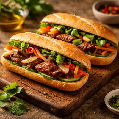 Banh mi with duck