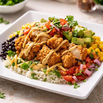 Bar burrito crunchy chicken bowl