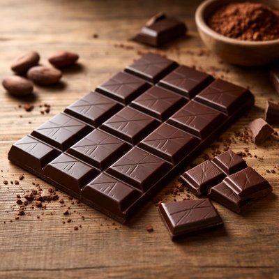 Bar of dark chocolate