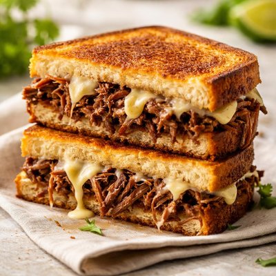 Barbacoa grilled cheese