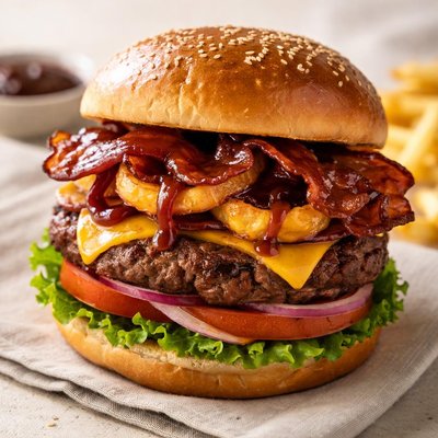 Barbecue bacon burger