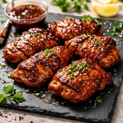 Barbecue boneless thighs