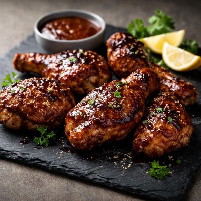 Barbecue chicken pieces