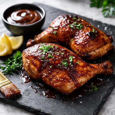 Barbecue chicken quarter brown meat