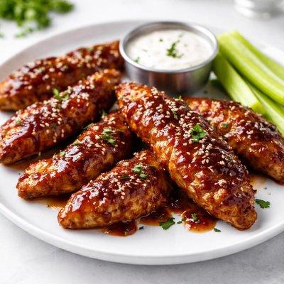 Barbecue chicken strips