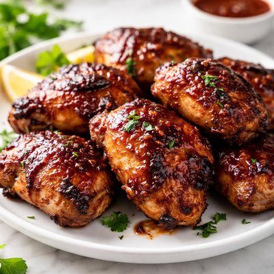 Barbecue chicken thighs