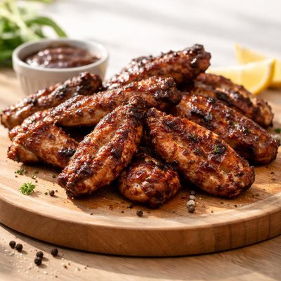 Barbecue flat chicken wing
