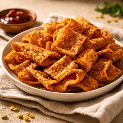 Barbecue lentil crisps