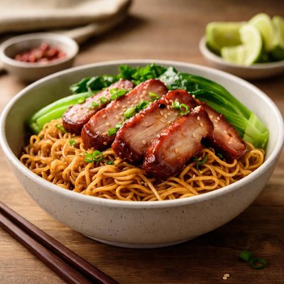 Barbecue pork noodles