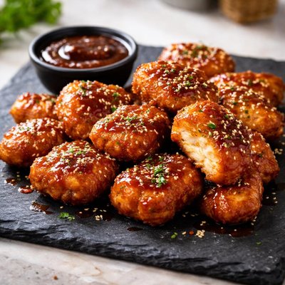Barbecue sauce chicken nuggets