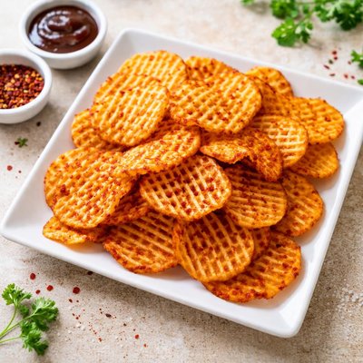 Barbecue waffle potato chips