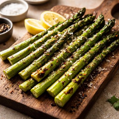 Barbecued asparagus