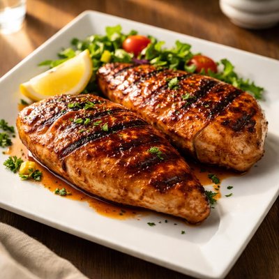 Barbecued chicken breast fillet