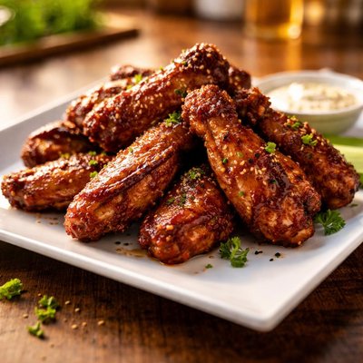 Barbecued chicken wing