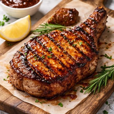 Barbecued pork chop