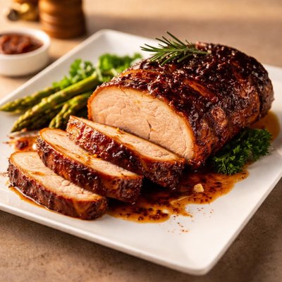 Barbecued pork loin