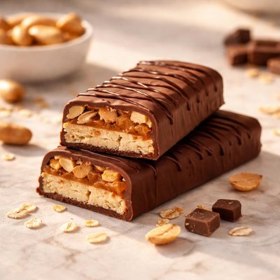 Barbell chocolate peanut bar