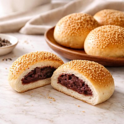 Barcook sesame red bean bun
