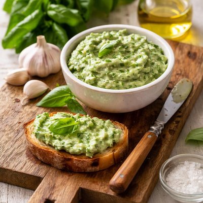 Basil and garlic spread