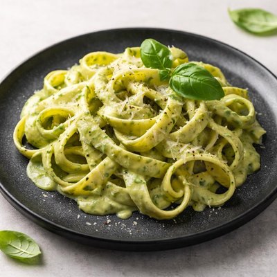 Basil cream pasta