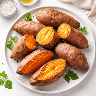 Batata doce cozida com a casca