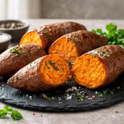 Batata doce cozida com casca