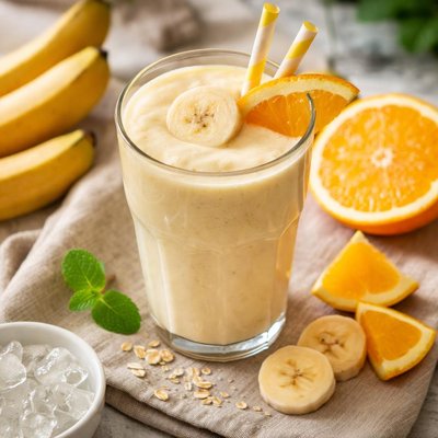 Batido de banano y naranja
